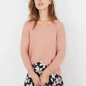 Madewell Kimball Pullover Sweater Pink extra-fine merino wool/alpa blend